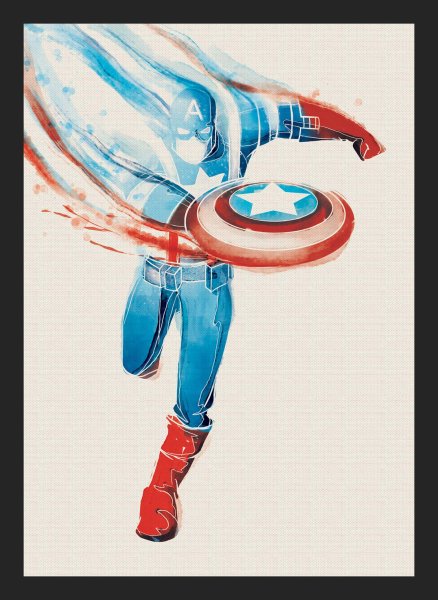 Капитан Америка акварель