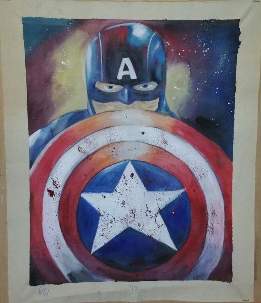 Капитан Америка живопись
