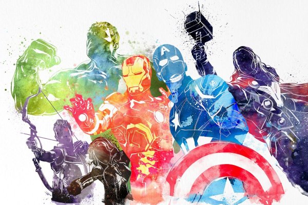 Мстители Марвел герои иллюстрации