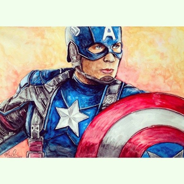 Марвел Капитан Америка срисовка
