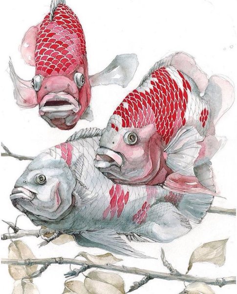 Акварельные рыбы