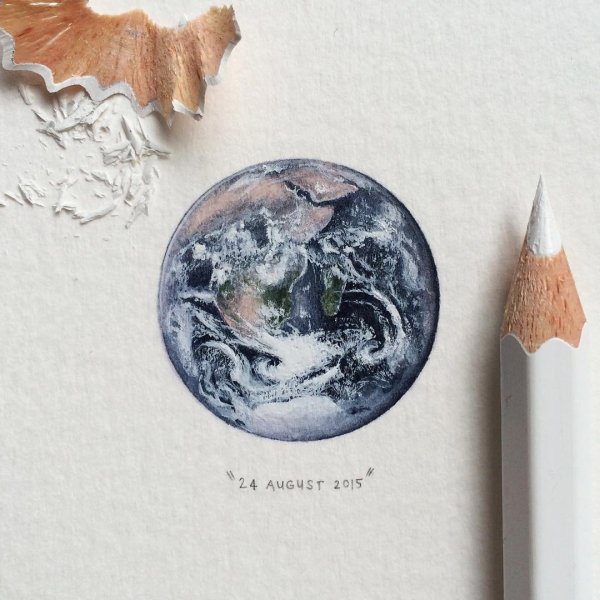 Земля и ребенок акварель