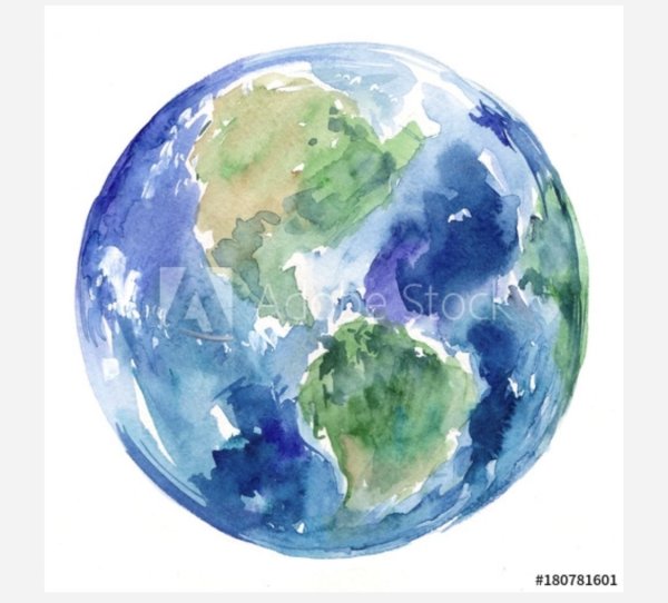 Планета земля акварелью