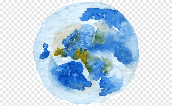 Планета земля акварелью