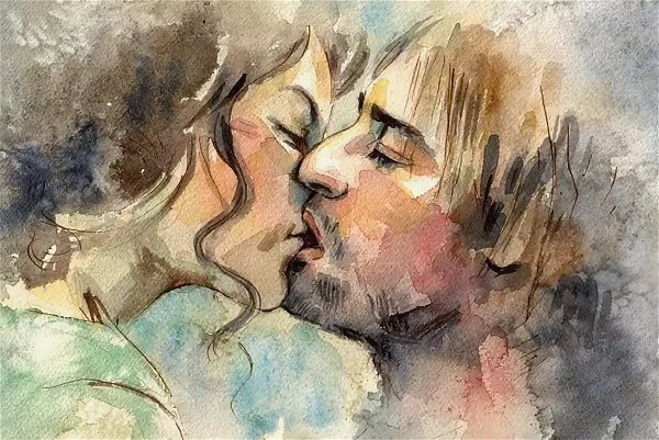 Акварельные жених и невеста