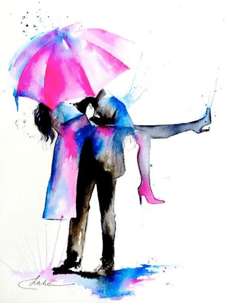 Портрет пары акварелью