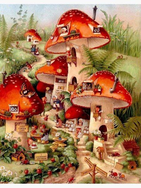 Мультяшный домик грибок