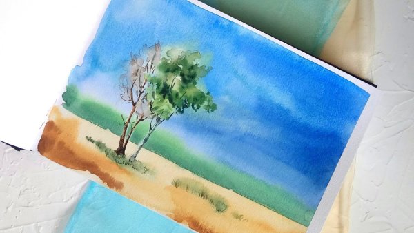 Видеоурок рисования акварелью для детей