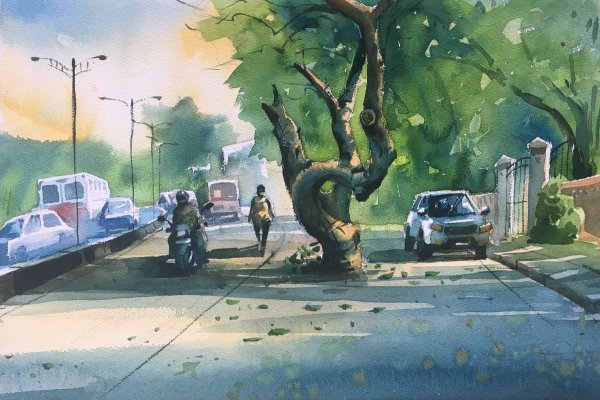 Асфальт акварелью