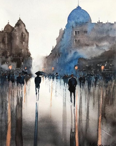 Темная акварель