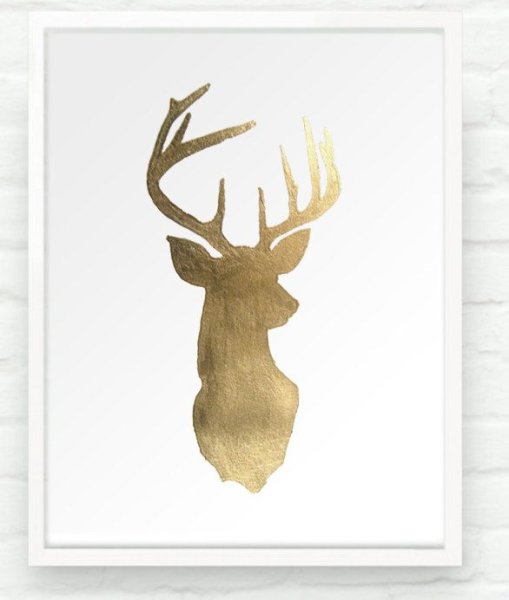 Силуэт оленя в скандинавском стиле