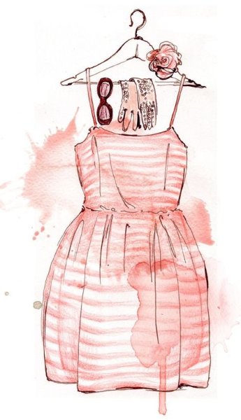 Платье акварель