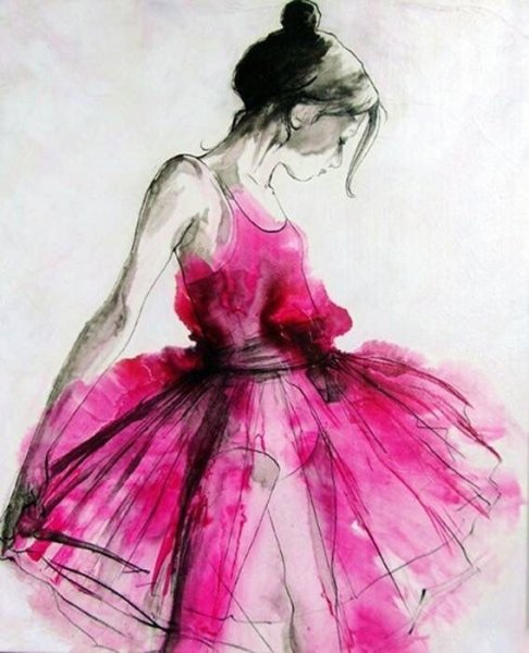 Платье акварель