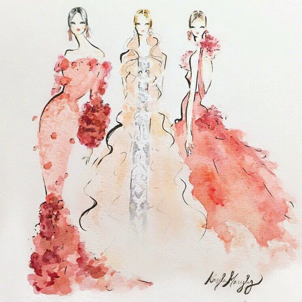 Платье акварель