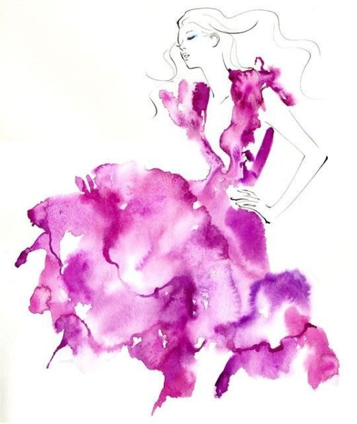 Одежда акварелью современная