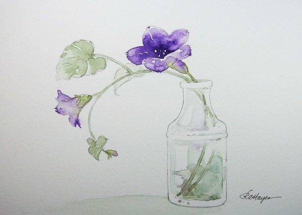 Ваза с цветами гуашью