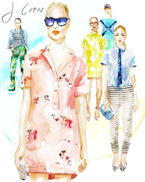 Платье акварель