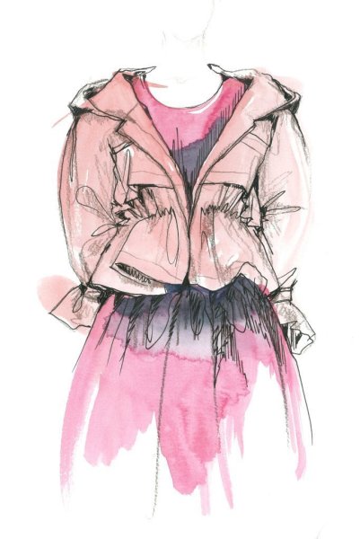 Акварельные девушки в платьях