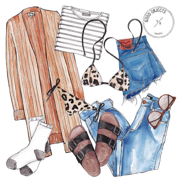 Одежда акварелью