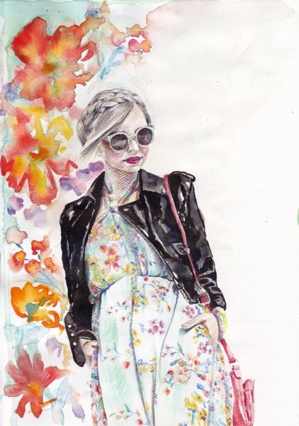 Модные иллюстрации акварелью