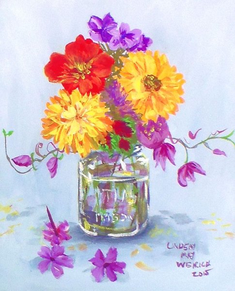 Цветы гуашью