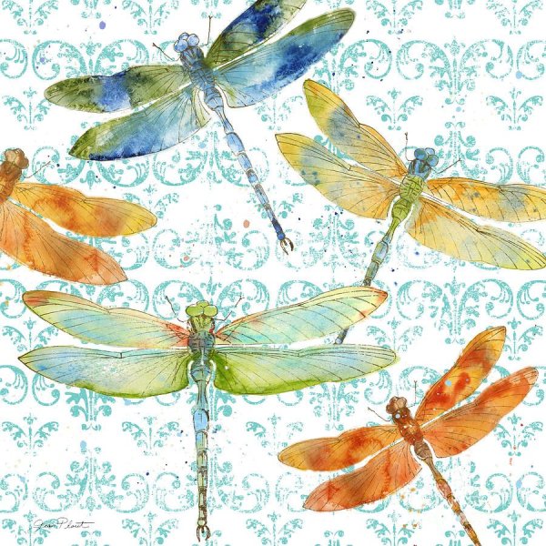 Стрекоза акварель