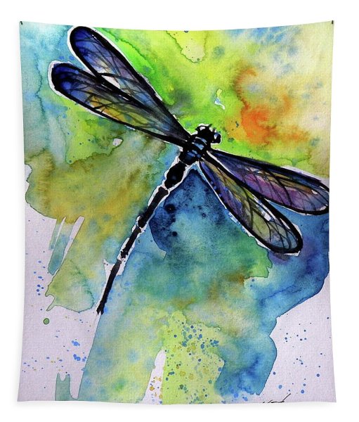 Стрекоза акварель