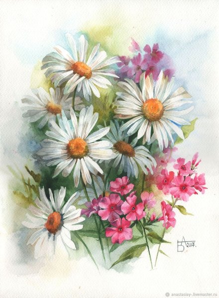 Maria Roszkowska Watercolor акварель цветы