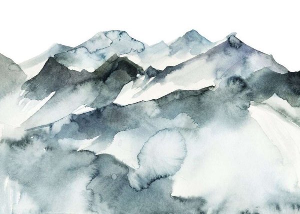 Горы акварелью