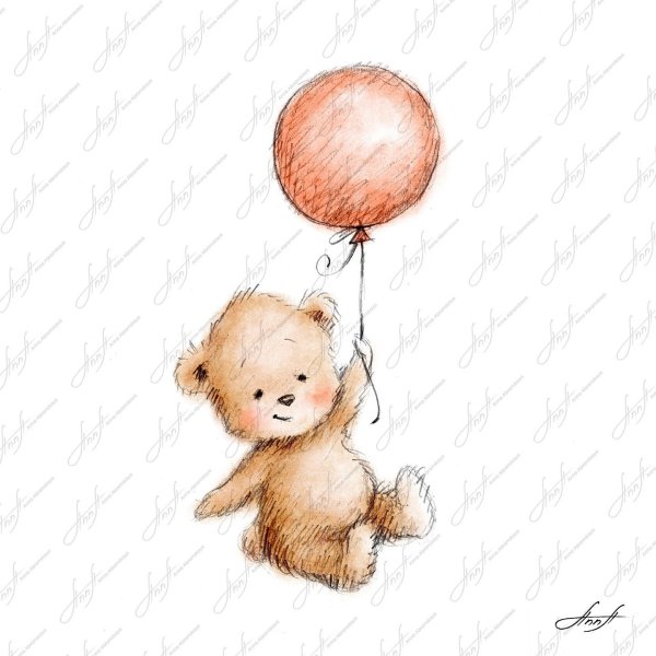 Мишка с воздушными шариками