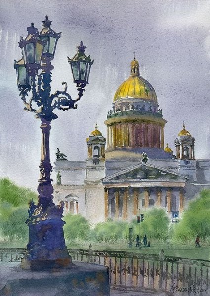 Исаакиевский собор акварель