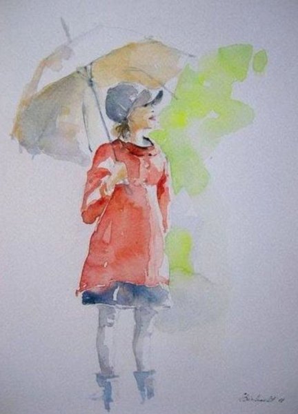 Фигурки людей акварелью