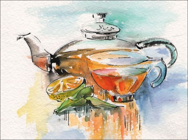 Картина на кухню акварелью