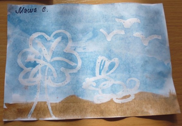 Свеча акварель нетрадиционное рисование