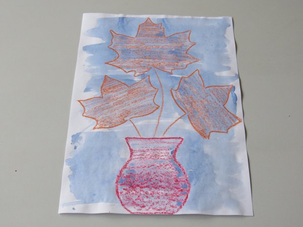 Рисование акварелью и свечкой