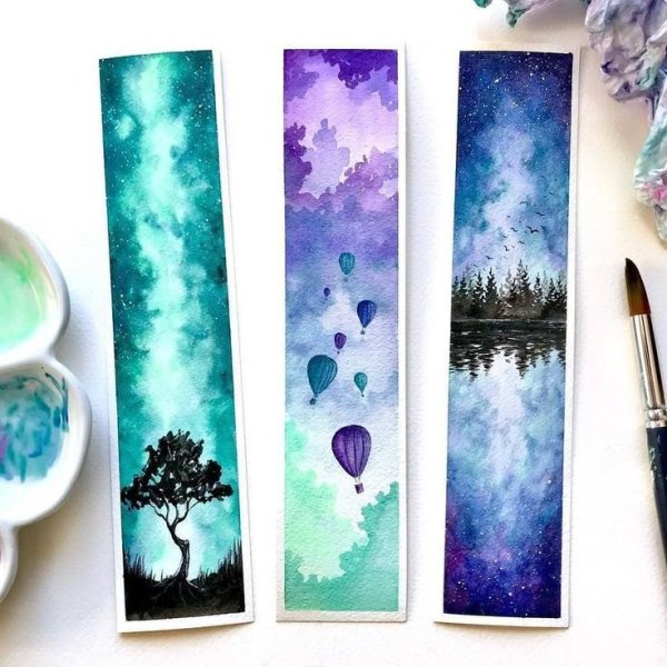 Акварельные закладки