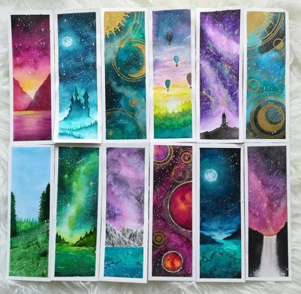 Закладки акварелью