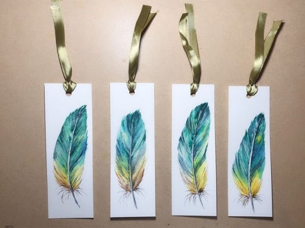 Книжные закладки акварелью