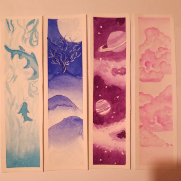 Закладки из акварели