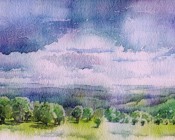Акварель пейзажи природы