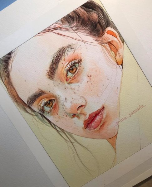Reina Yamada портреты акварелью