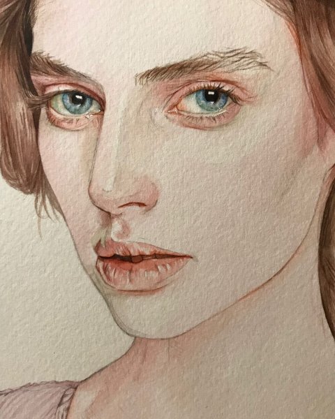 Лицо акварелью