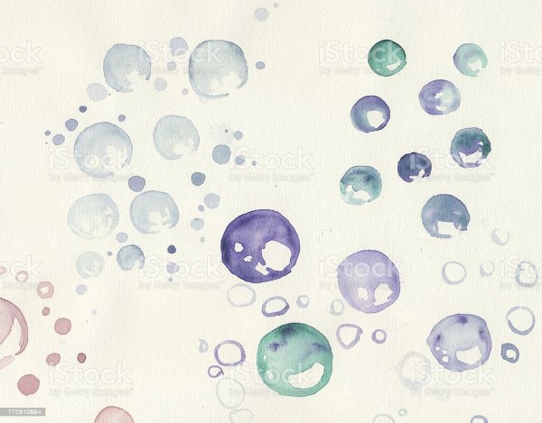 Мыльные пузыри вектор акварель