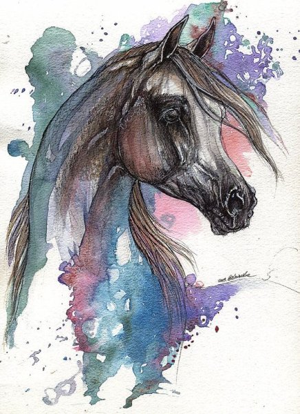 Акварельная лошадь