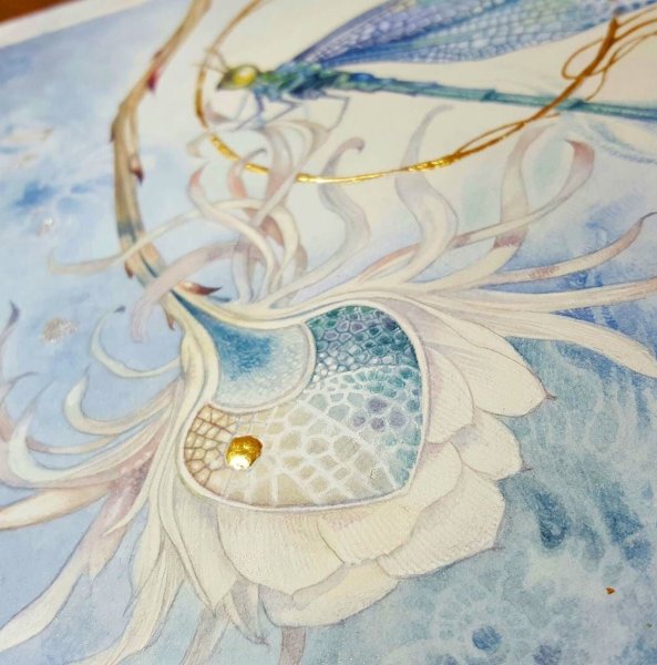 Акварель с поталью