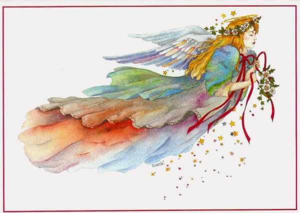 Ангел рисунок акварелью
