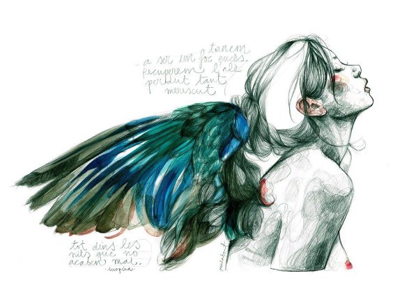 Крылья ангела акварелью