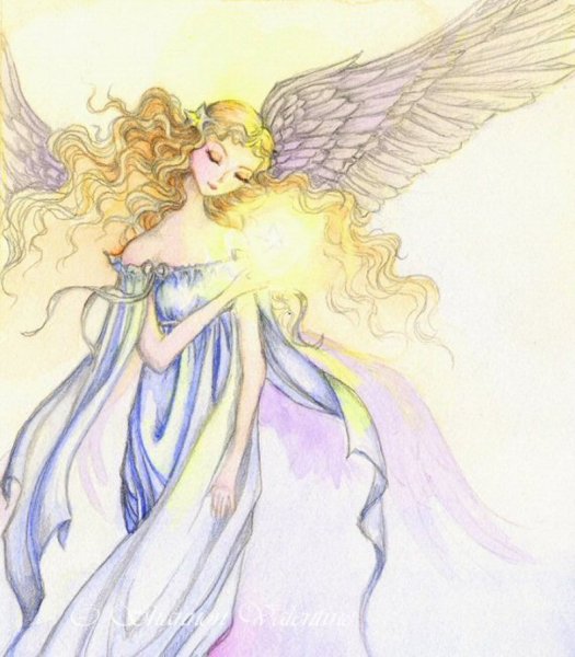 Акварель ангел мира