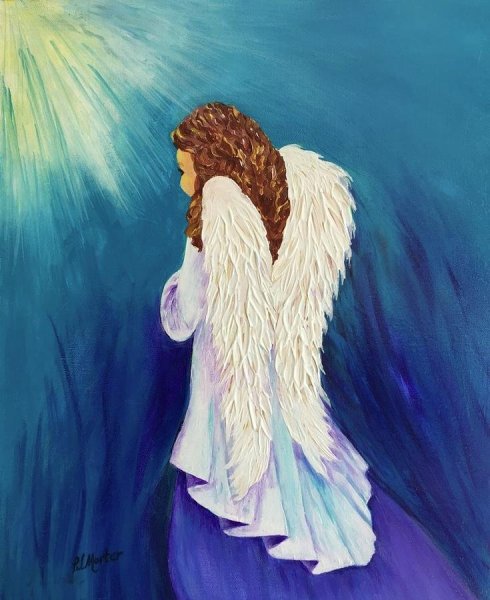 Рисунок ангела красками