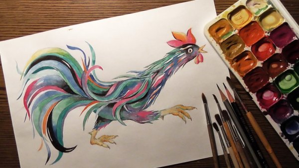 Рисование акварельными карандашами